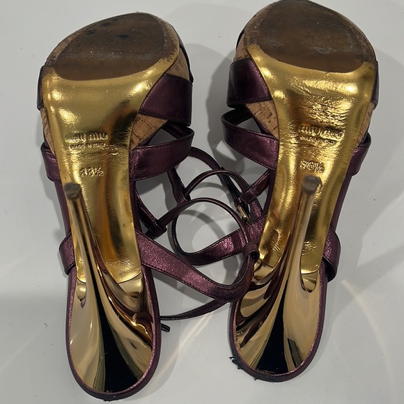 Like New Miu Miu Strappy Heels Size 38 1/2 - Picture 8 of 9